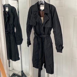 A New Day Black Trench Coat NWT - XS S